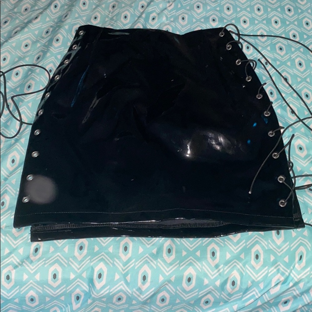 Leather black Mini Skirt